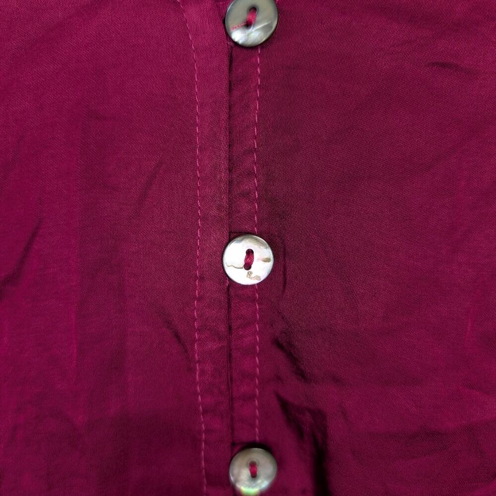 C&S by Cloth & Stone Raspberry High Low Button Front Blouse Size S - Picture 5 of 7